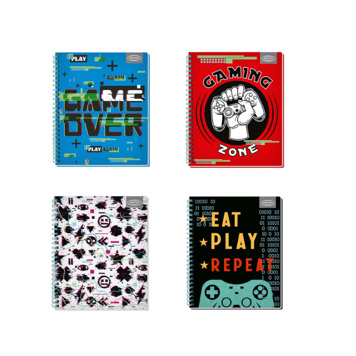 Cuaderno Universitario 7Mm 100Hj Tapa Dura Gamers Soft1