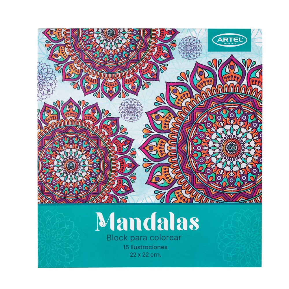 Block Para Colorear Mandala 22x22cm 350Grs Artel1
