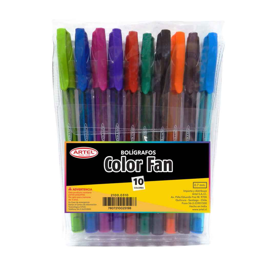 Lapiz Pasta 0.7 10Un Color Fan1