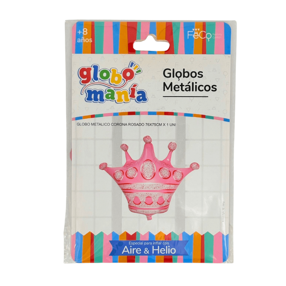 Globo Metalizado Corona Rosado 76X75Cm X1Un1