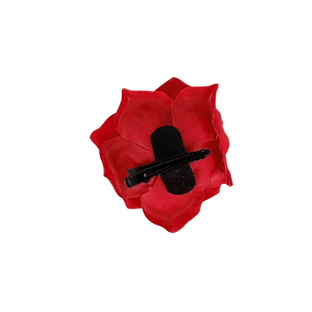 Pinche Rosa Gamuza 7.5Cm Rojo Fiestas Patrias1