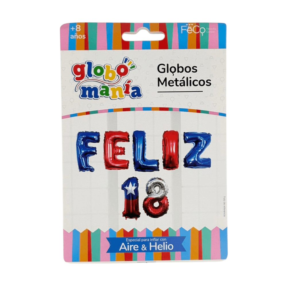 Globo Metalico Feliz 18 Feco1