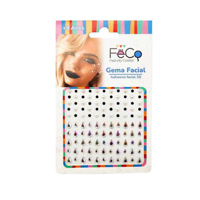 Adhesivo Facial 3D Perlas Negras y Gota1