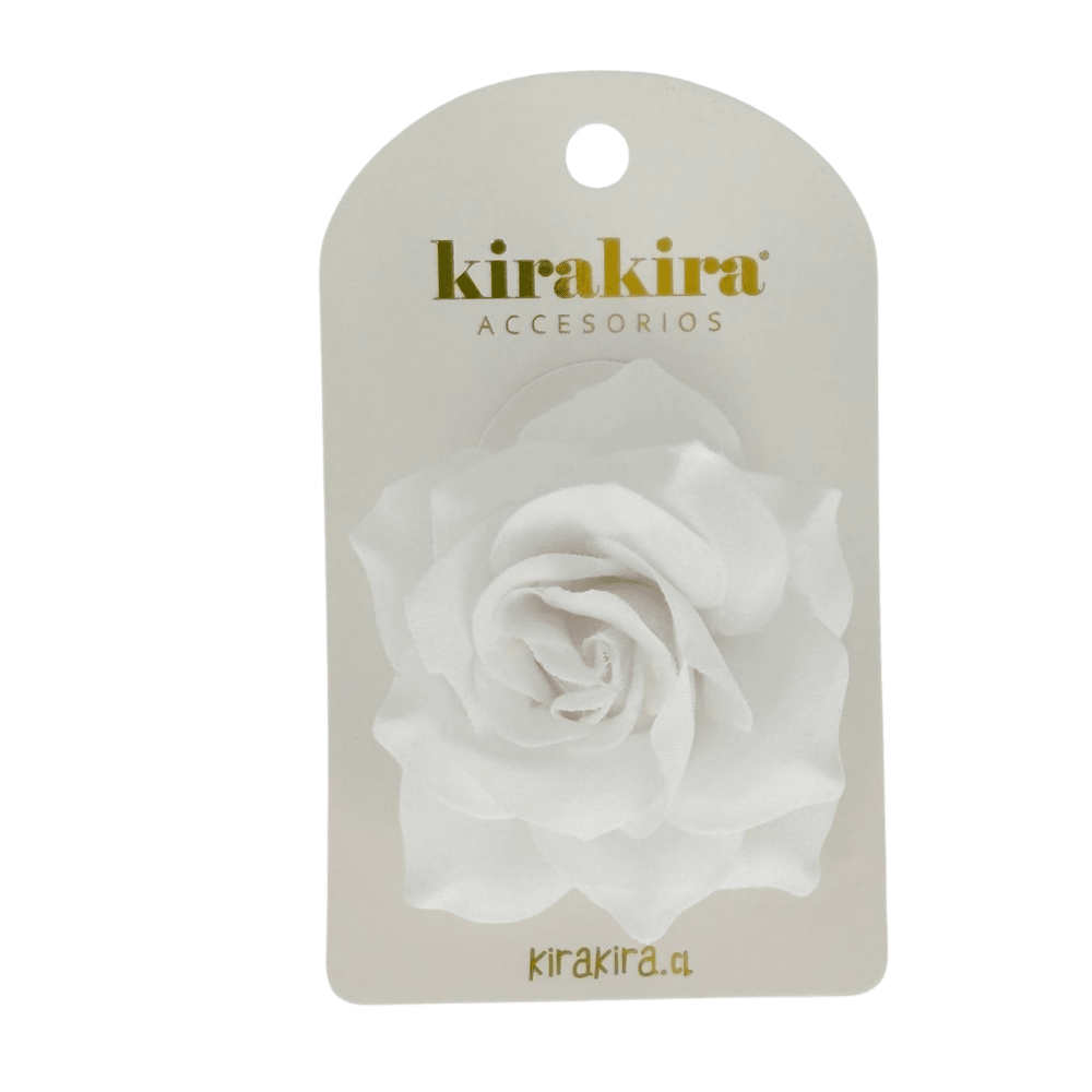 Pinche Rosa Gamuza 7.5Cm Blanco Fiestas Patrias2