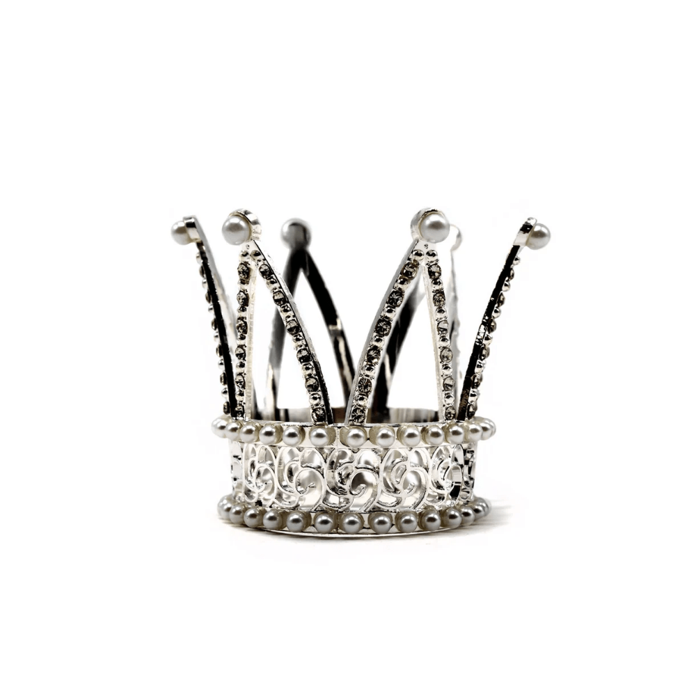 Corona Metal Decoracion Bouquet 5.6cm Plateado Feco1
