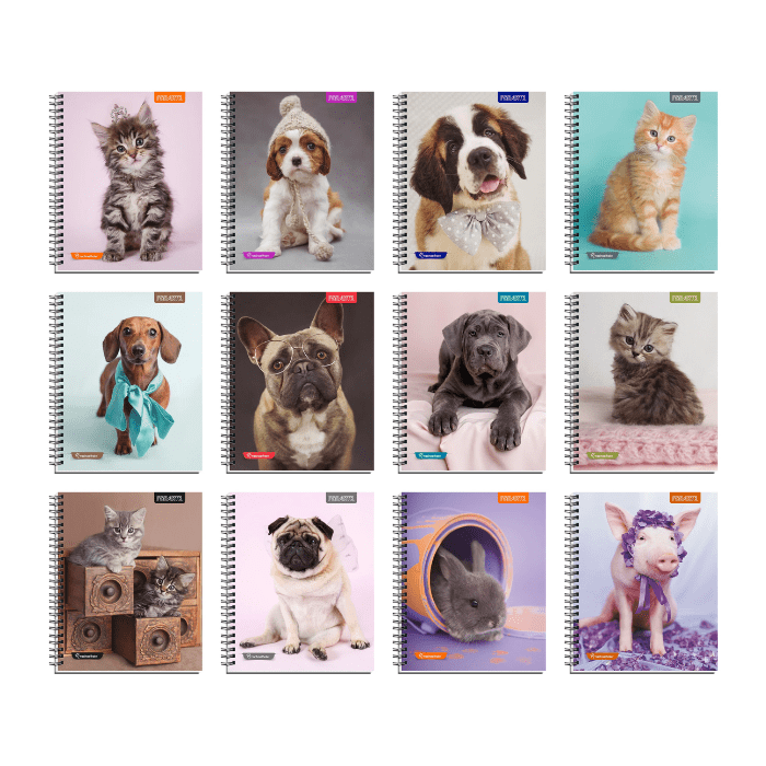 Cuaderno Universitario 7Mm 100Hj Tapa Dura Animales Adorables1