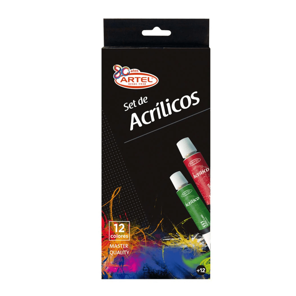 Set Pintura Acrilica 12Un 12Ml Artel1
