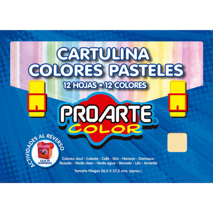 Estuche Cartulina 12Hjs 12 Colores Pasteles1