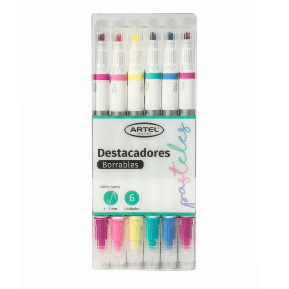 Set 06Un Destacador Borrables Pastel Artel2