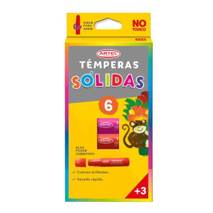 Tempera Solida 06 Colores Artel1