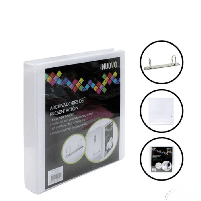 Archivador carta Presentador Vinilico Blanco 2 Anillos1