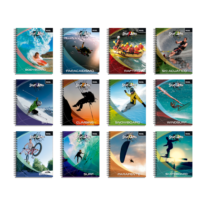Cuaderno Universitario 7Mm 100Hj Tapa Simple Sport Action1
