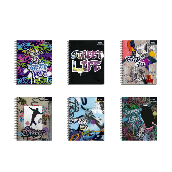 Cuaderno Universitario 7Mm 100Hj Tapa Simple Street Life2