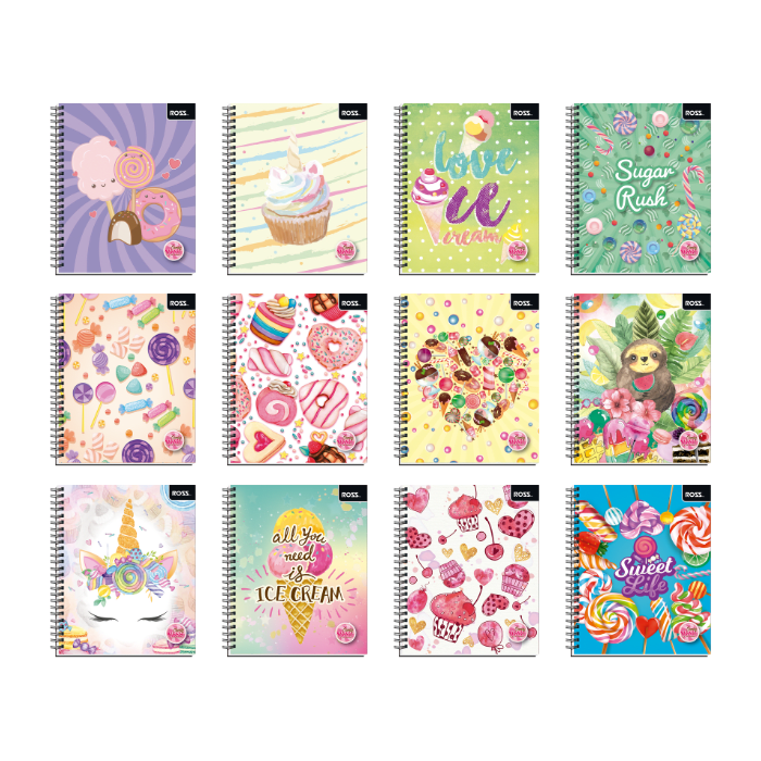 Cuaderno Universitario 7Mm 100Hj Tapa Simple Candy World1