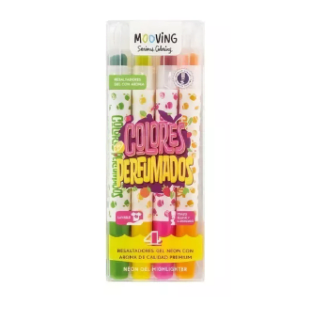 Set 04 Destacador Gel Fluorescente Perfumados1