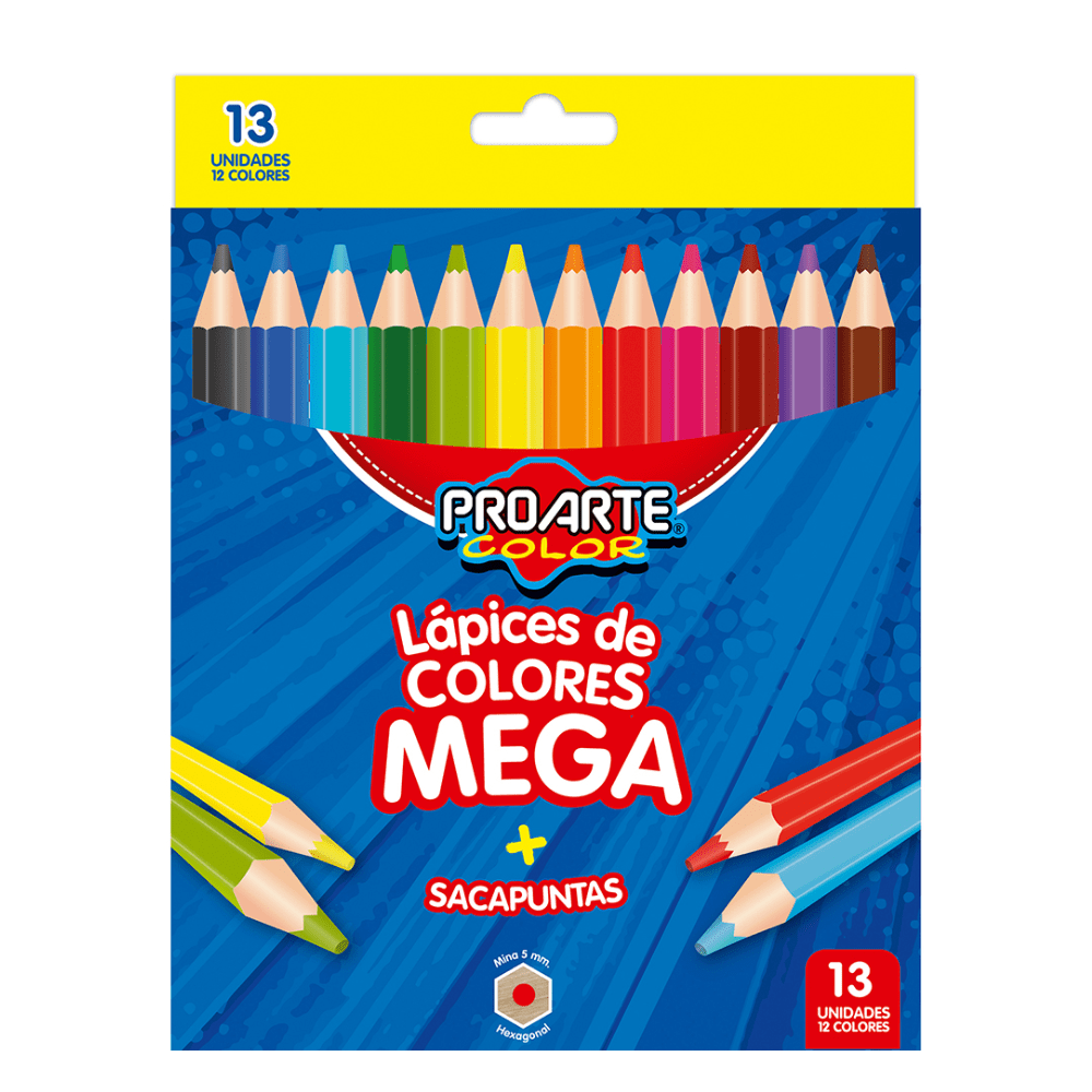 Lapiz Color Jumbo 12 Un Mega Jumbo Proarte1