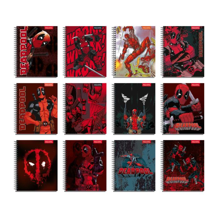 Cuaderno Universitario 7Mm 100Hj Tapa Dura Deadpool2