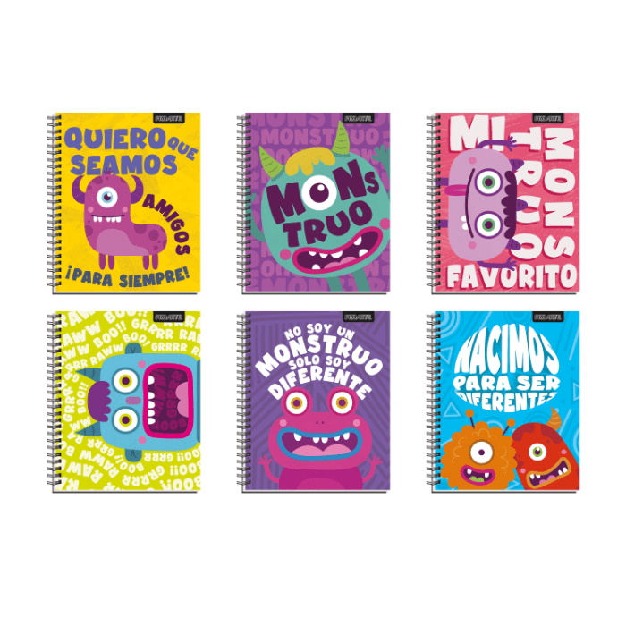 Cuaderno Universitario 7Mm 100Hj Tapa Dura Monster2