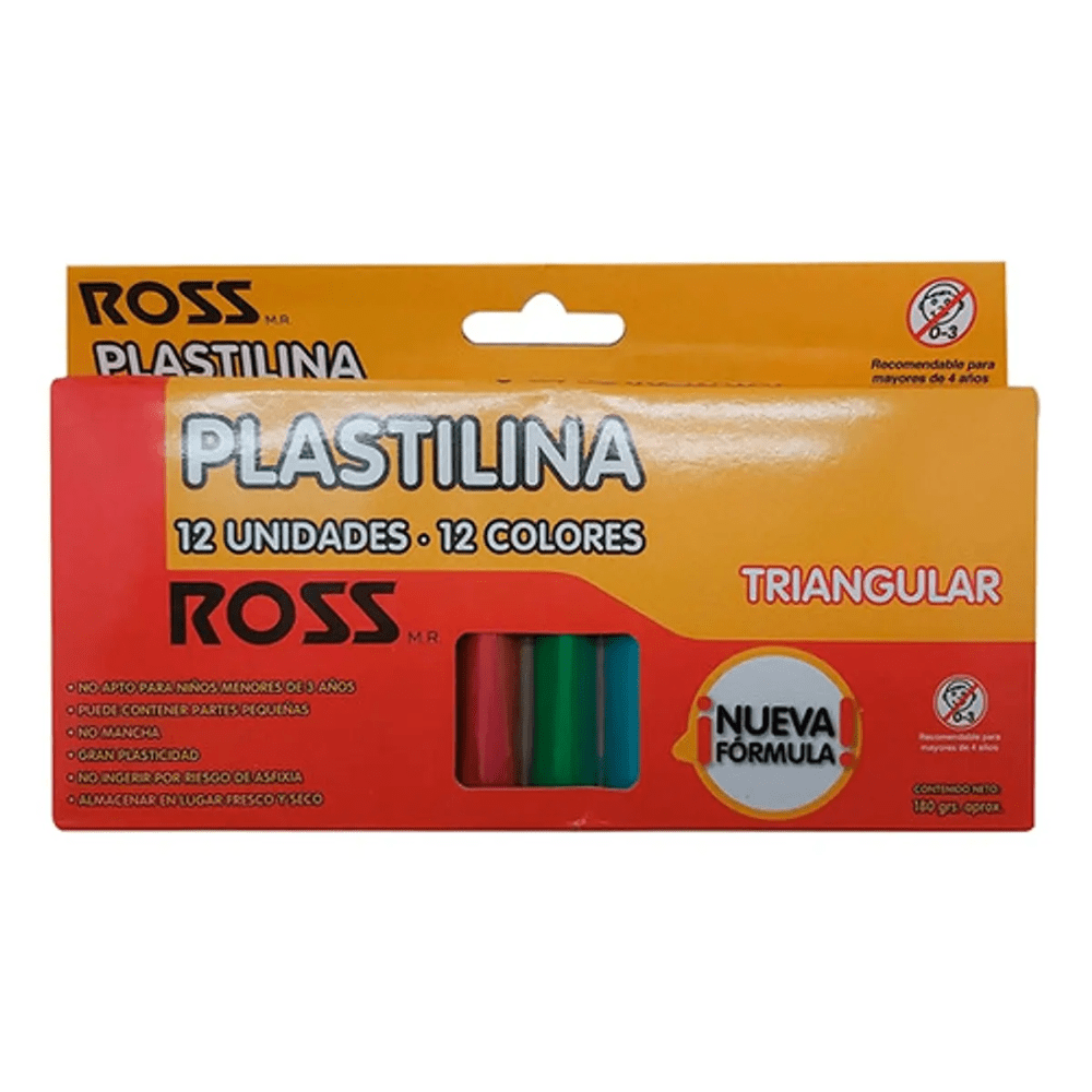 Plasticina 12 Colores Triangular Ross1