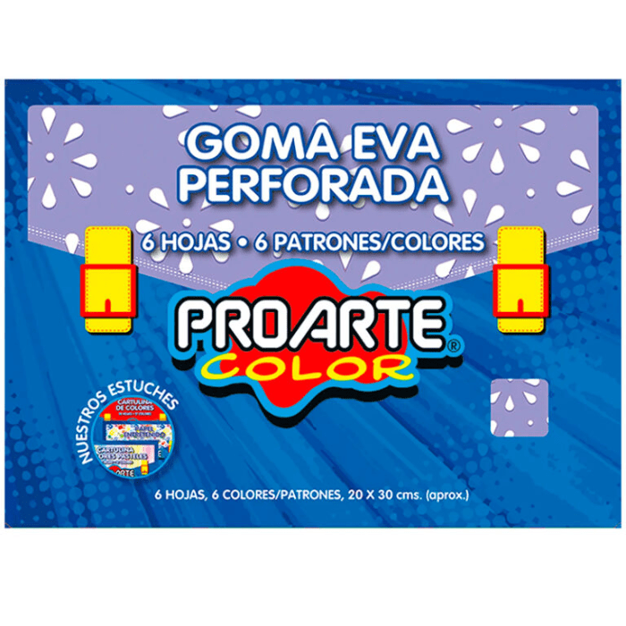 Estuche Goma Eva Perforada 6Hjs 6 Colores 20X30Cm1