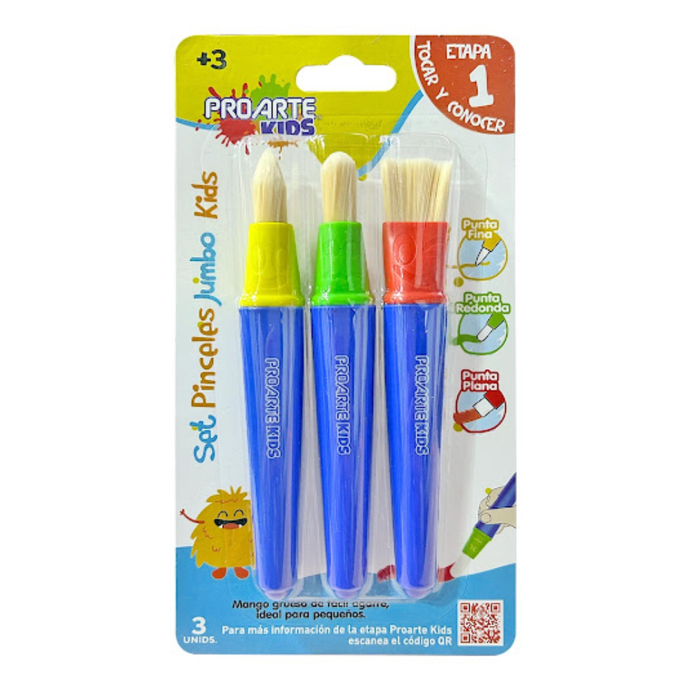 Pincel Artistico 3 Unidades Jumbo Kids1