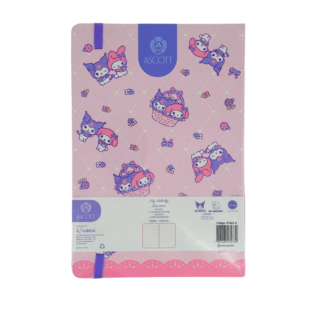 Libreta Kuromi My Melody 21x14,89Cm Ascott1