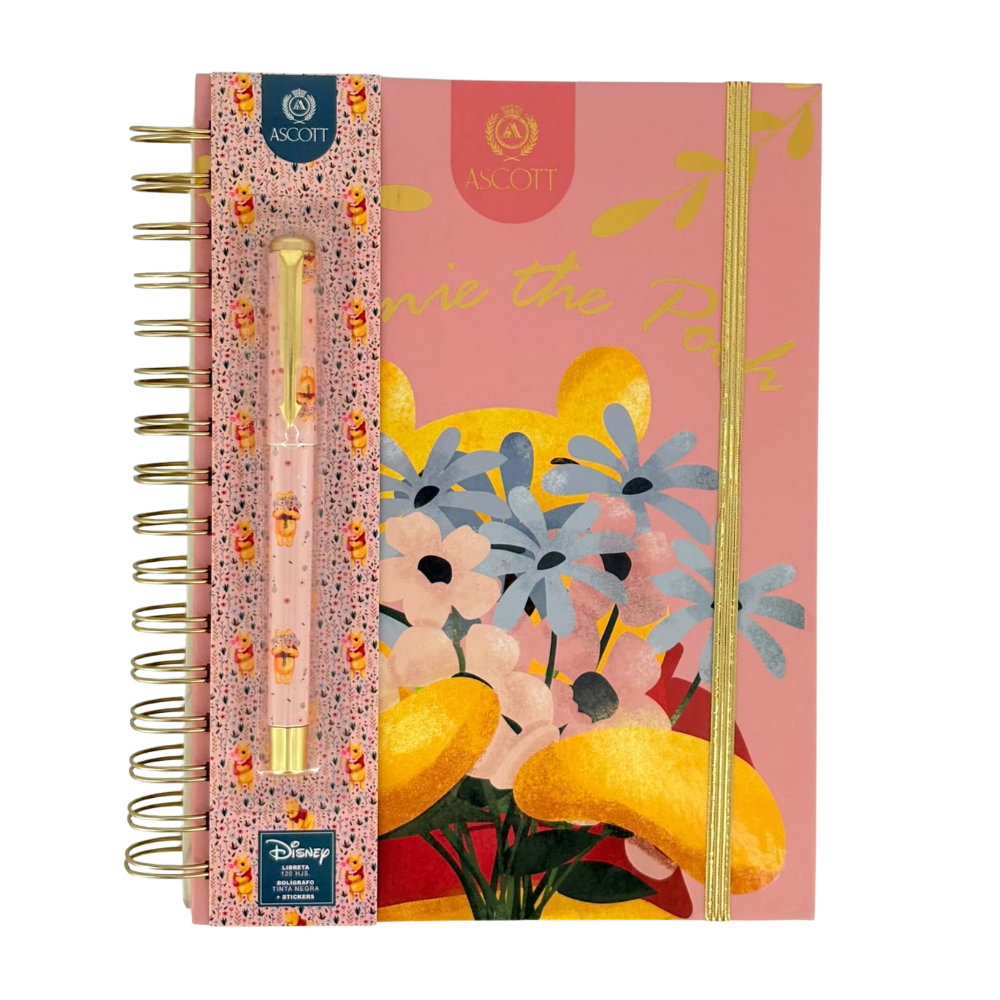 Libreta C/Esp+Lapiz Pooh 16x21cm Ascott1