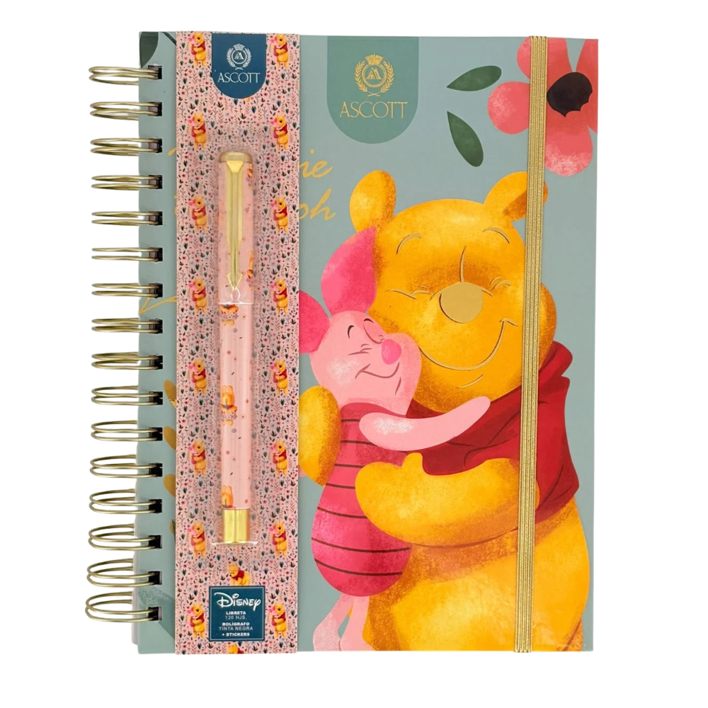 Libreta C/Esp+Lapiz Pooh 16x21cm Ascott2