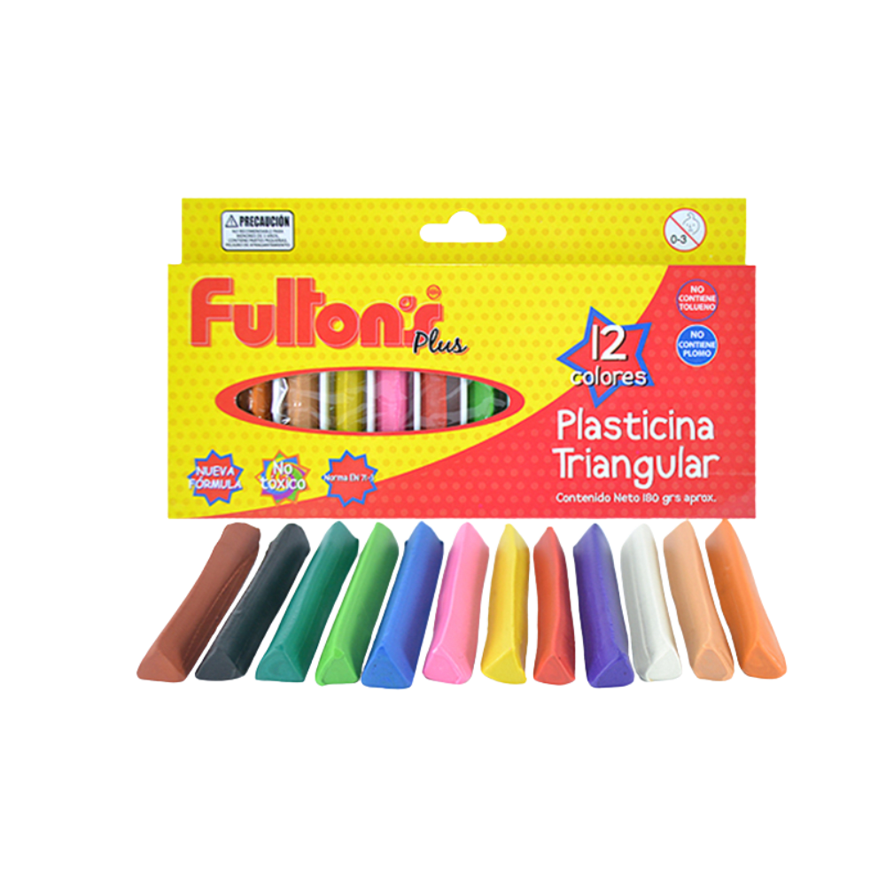 Plasticina 12 Colores Triangular Fultons1