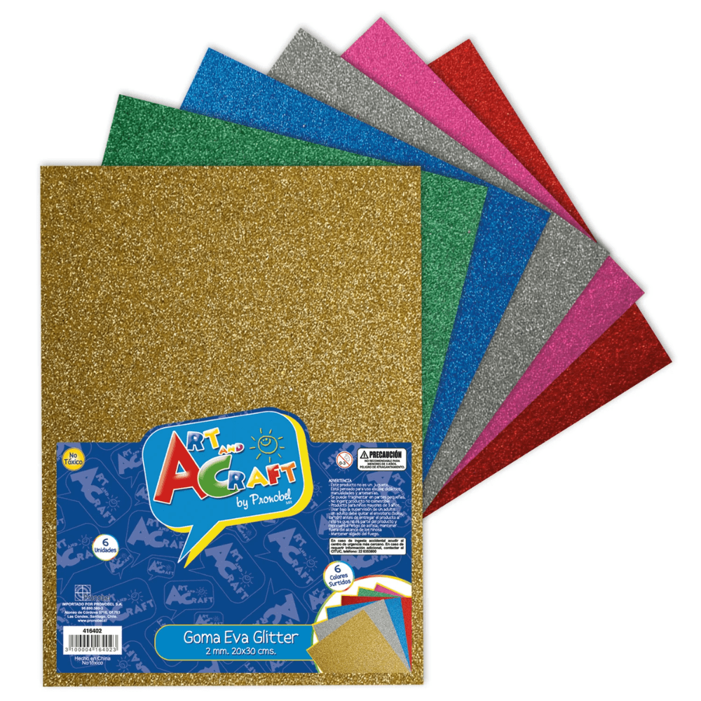 06Un Goma Eva Glitter Lamina 20X30 Surtida Col1