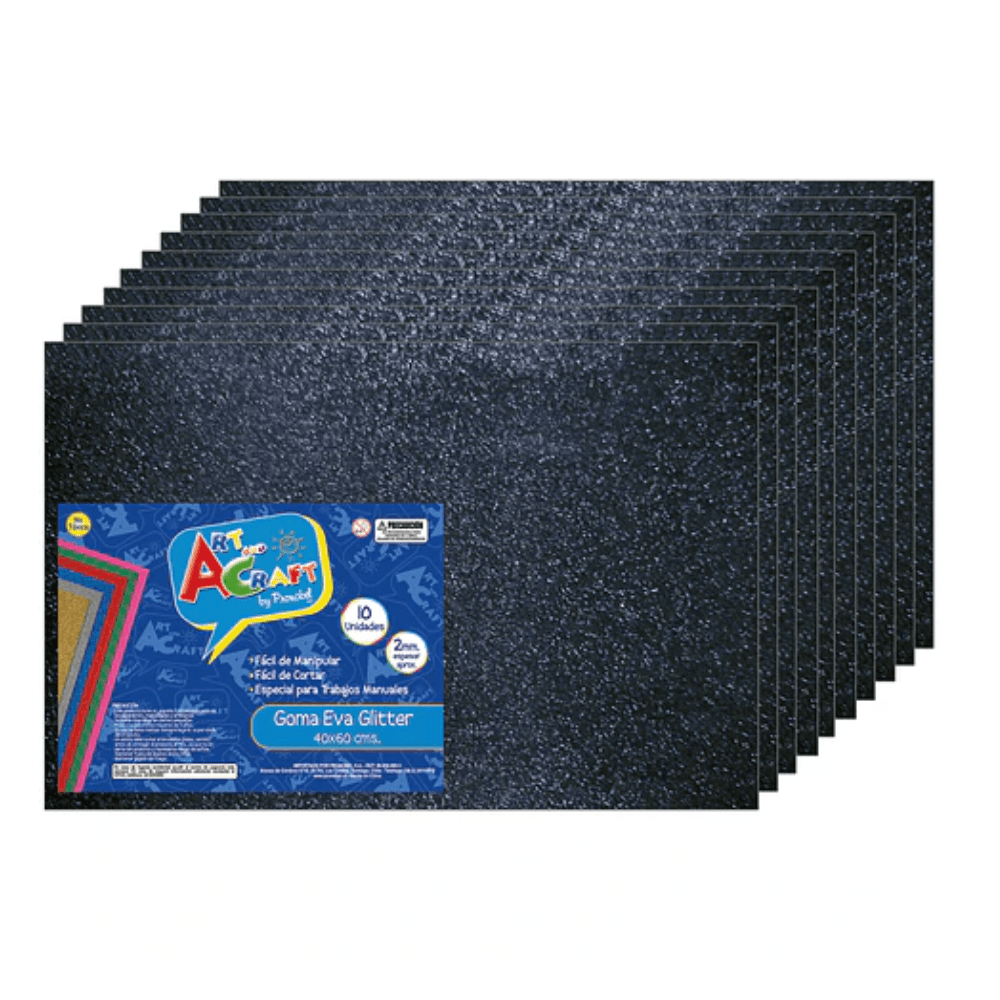 10Un Goma Eva Glitter Negro Art&Craft1