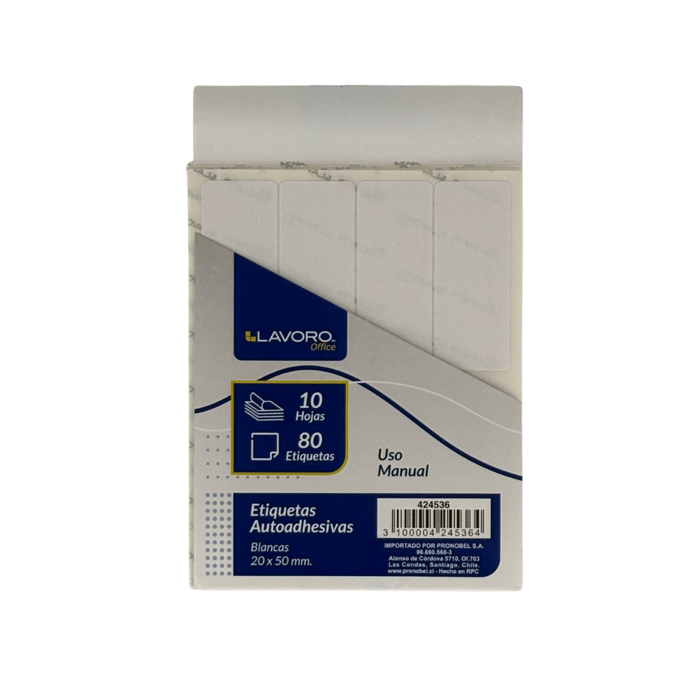 Etiqueta 80 Unidades Autoadhesiva 20X50Mm1