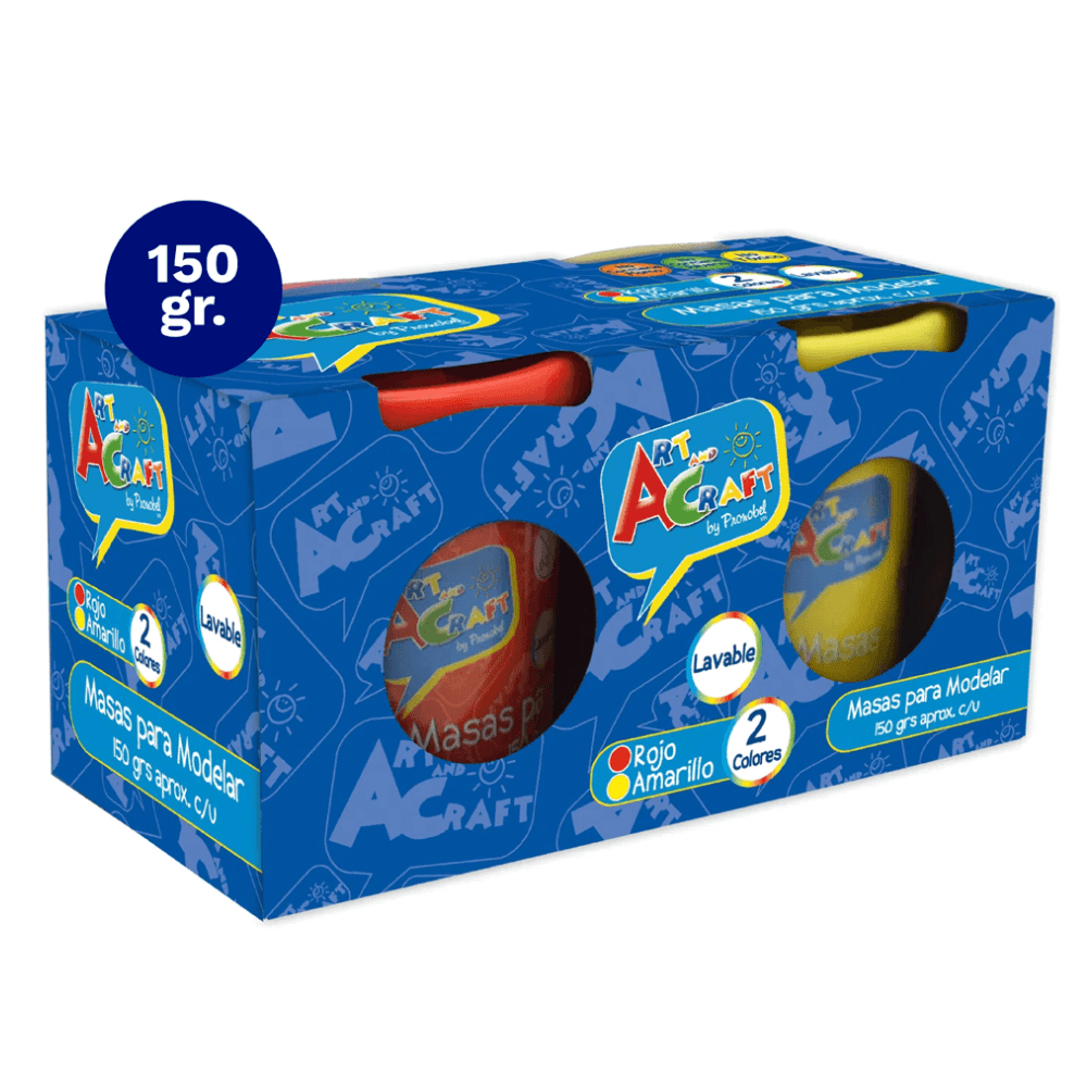 Set 02 Masas para Modelar 150Grs Rojo/Amarillo Art&Craft1