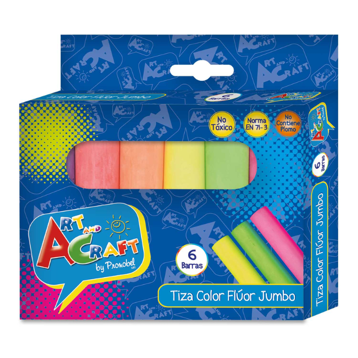 Tiza Jumbo 6 Un Color Fluor1