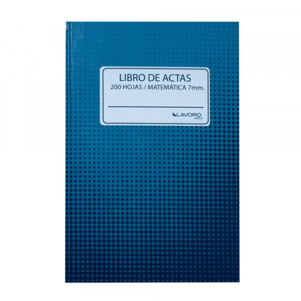 Libro Acta 200 Hojas Mat 7MM Foliado Lavoro1