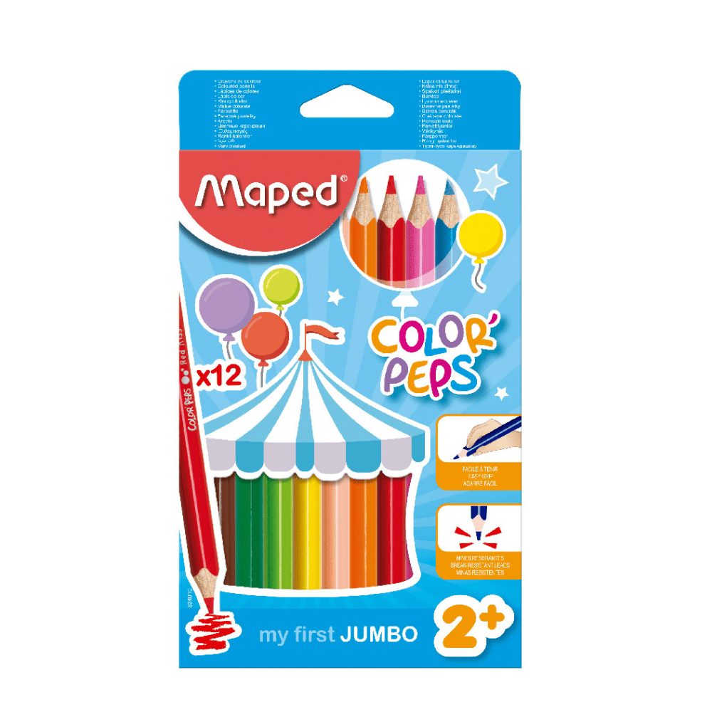 Lapiz Color Jumbo 12 Un Color Peps Bebe Maped1