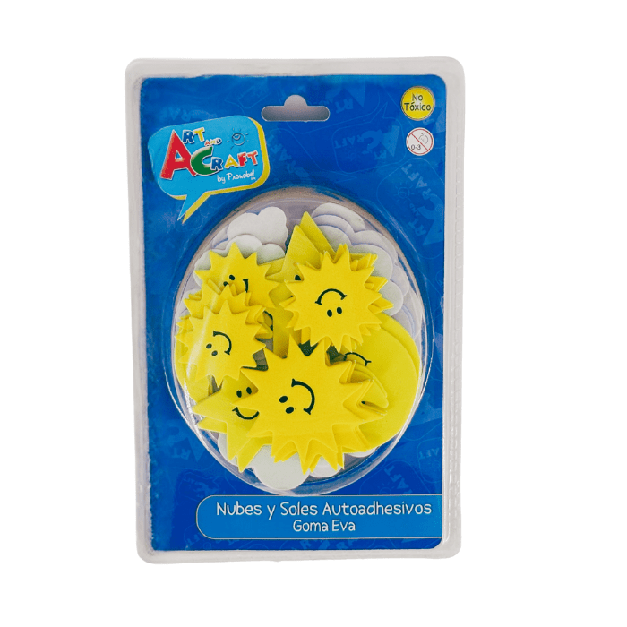 Stickers Nubes Y Soles Autoadhesivas Goma Eva 40Uni1