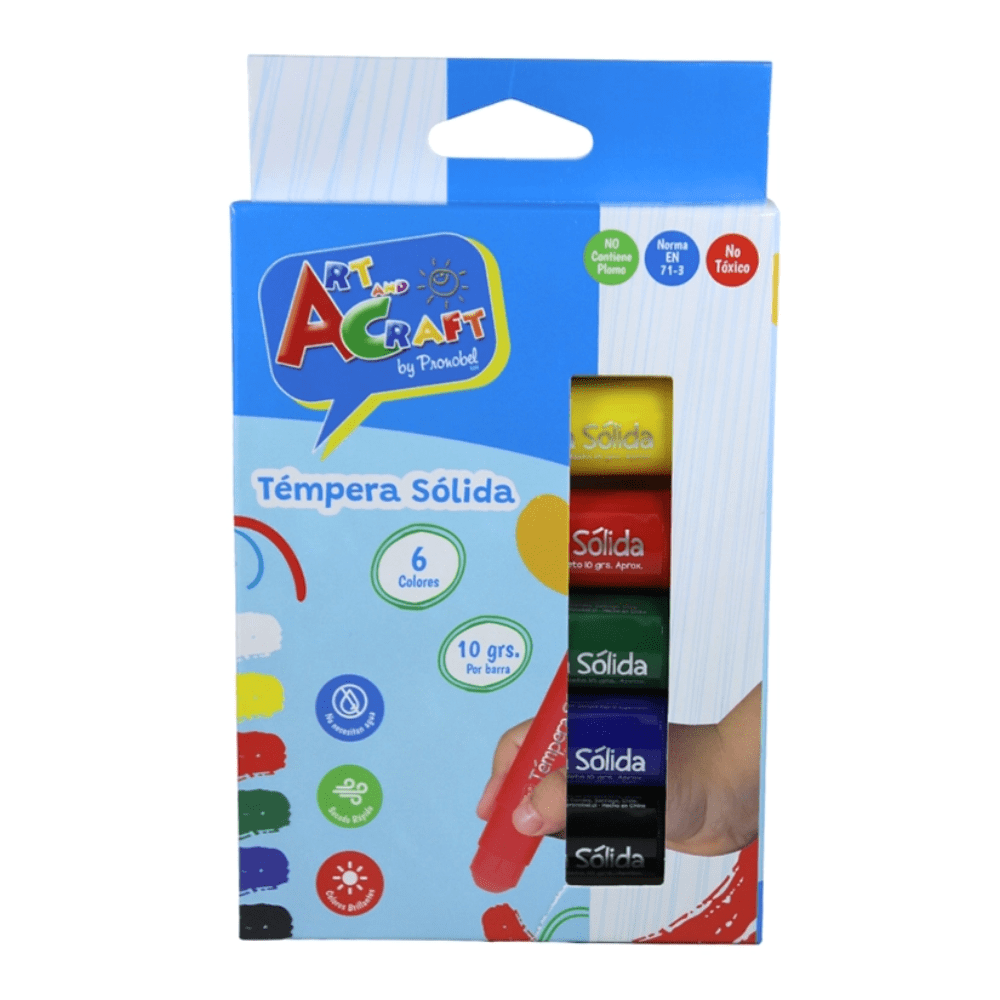 Tempera Solida 06 Colores Art&Craft1