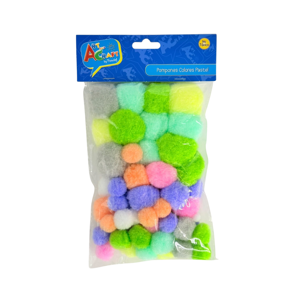 Pompones 75PCs Colores Pastel Art&Craft1