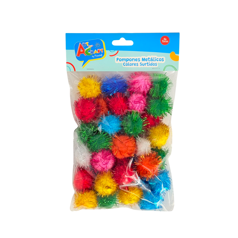 Pompones Metalicos 36PCs Colores Surtidos Art&Craft1