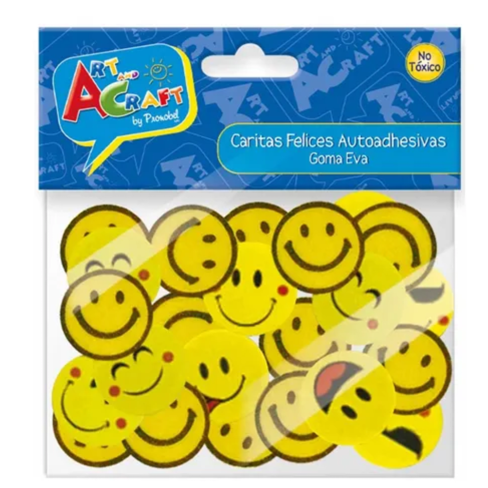 Stickers Caritas Felices Goma Eva Autoadhesivas 54Un Aprox1