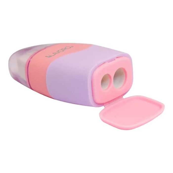 Sacapunta Doble Con Goma Y Deposito 2 Orificios lavoro1