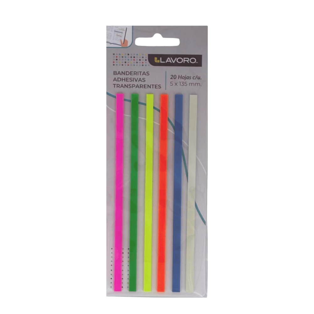 Notas Adhesivas 5x135mm 20Hjs por color Lavoro1