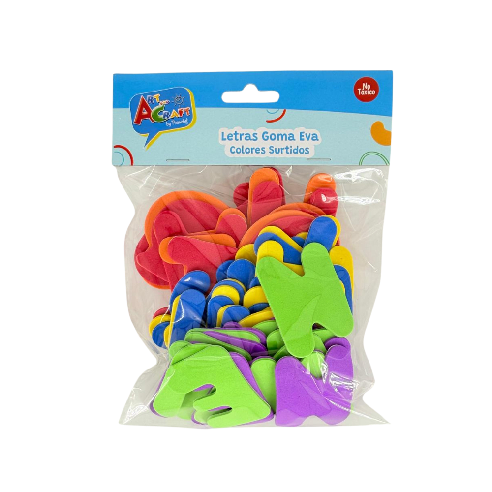 Letras Gom Eva 5,5Cms 60Pcs Colores Art&Craft1