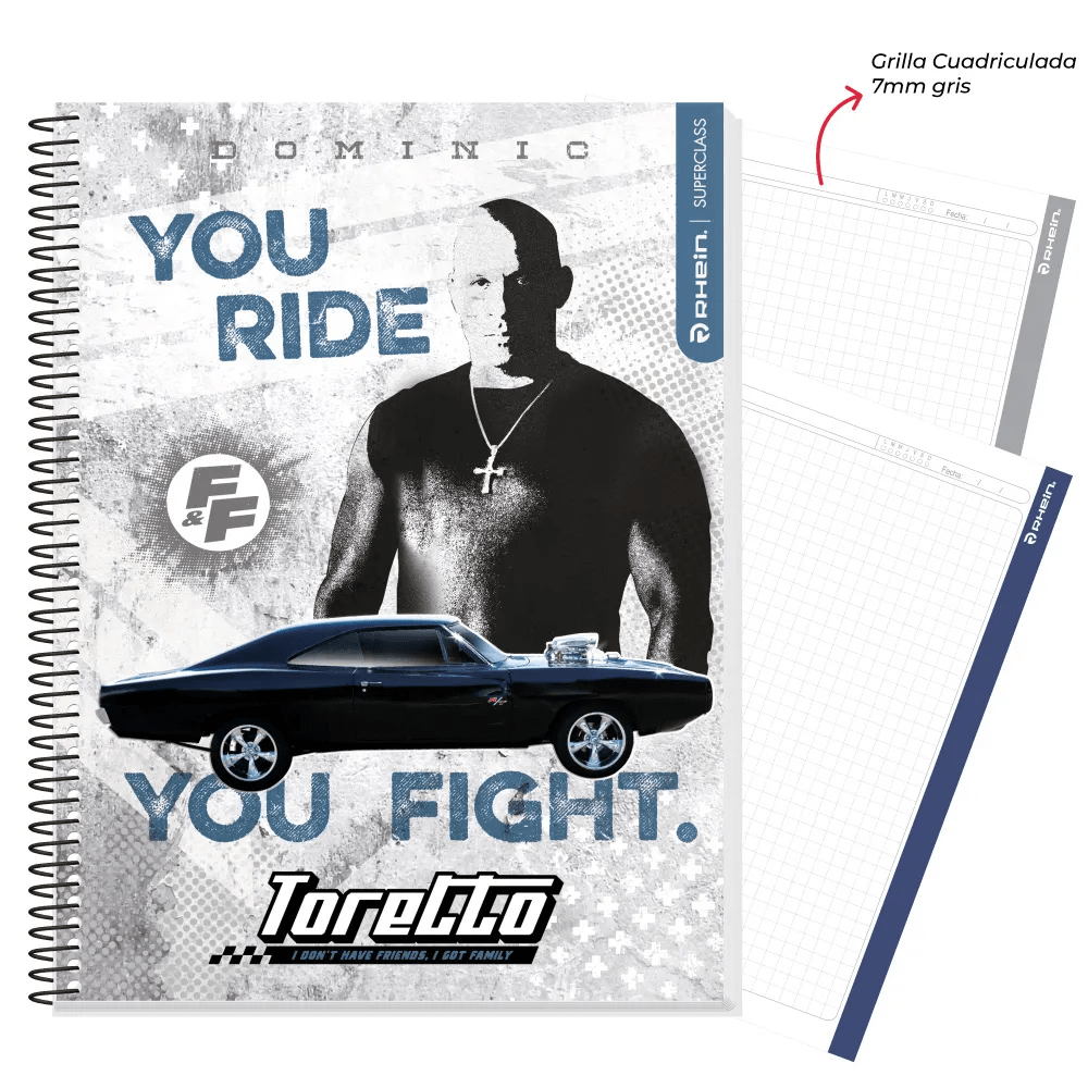 Cuaderno triple carta mat 7mm 120hj  Rapido & Furioso Rhein2
