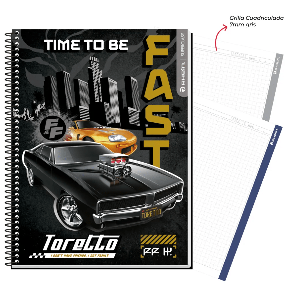 Cuaderno triple carta mat 7mm 120hj  Rapido & Furioso Rhein1