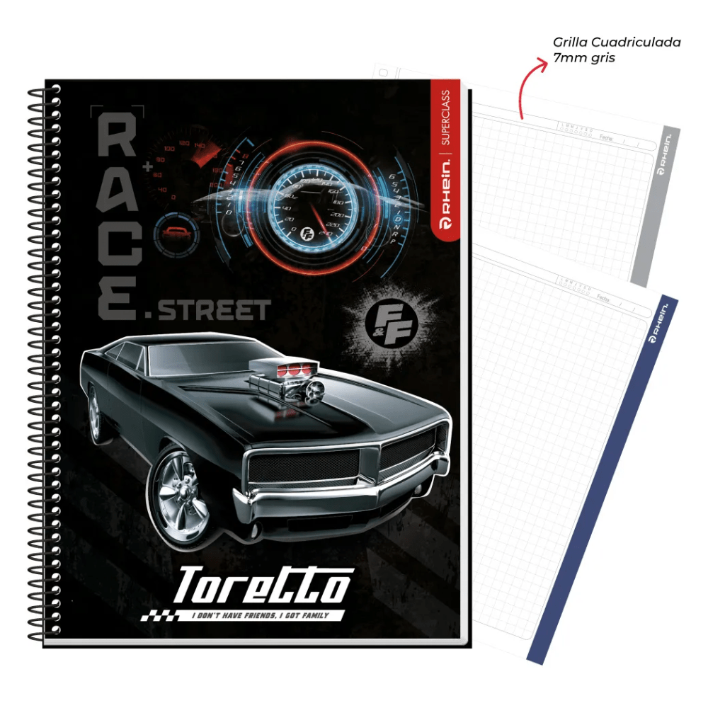 Cuaderno triple carta mat 7mm 120hj  Rapido & Furioso Rhein4