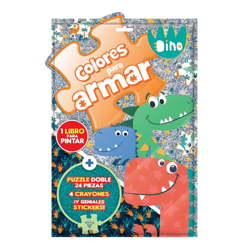 Puzzle Colores para Armar Dino Vertice1