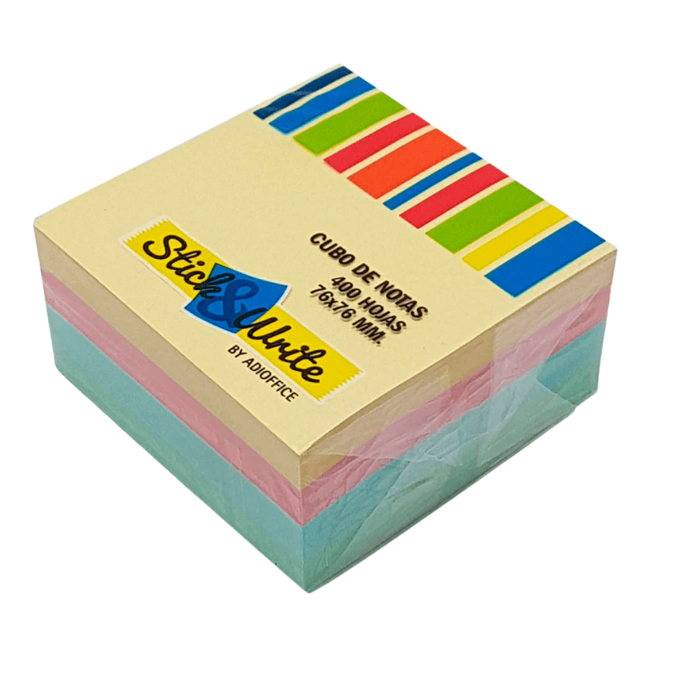Nota adhesiva 76x76 400 hojas Pastel Surtido Stich&Write1