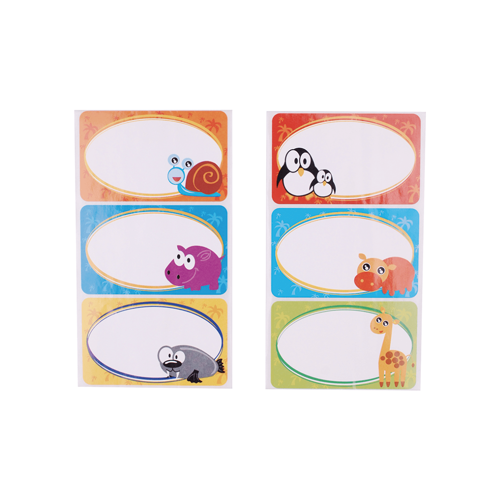 Etiqueta Escolar animales 12un1